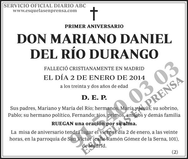 Mariano Daniel del Río Durango